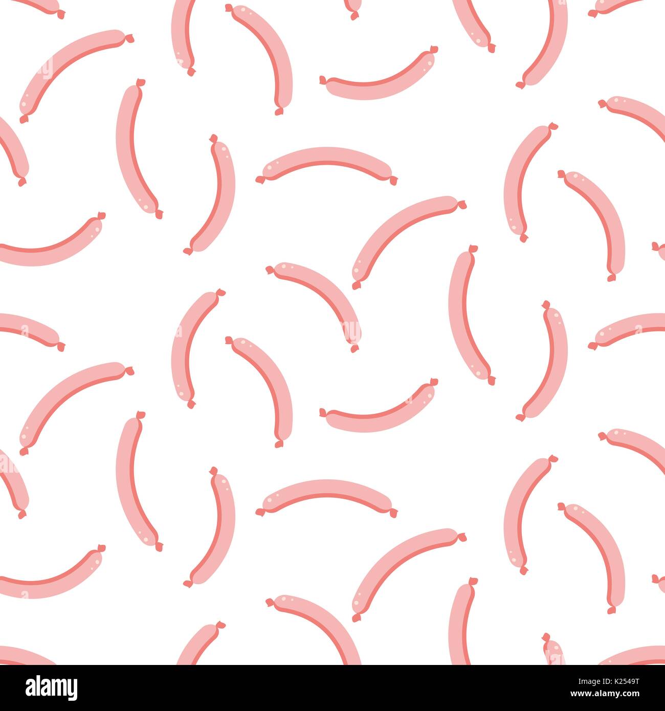 Cute Cartoon Sausages Seamless Vector Pattern Stock Vector Image Art 