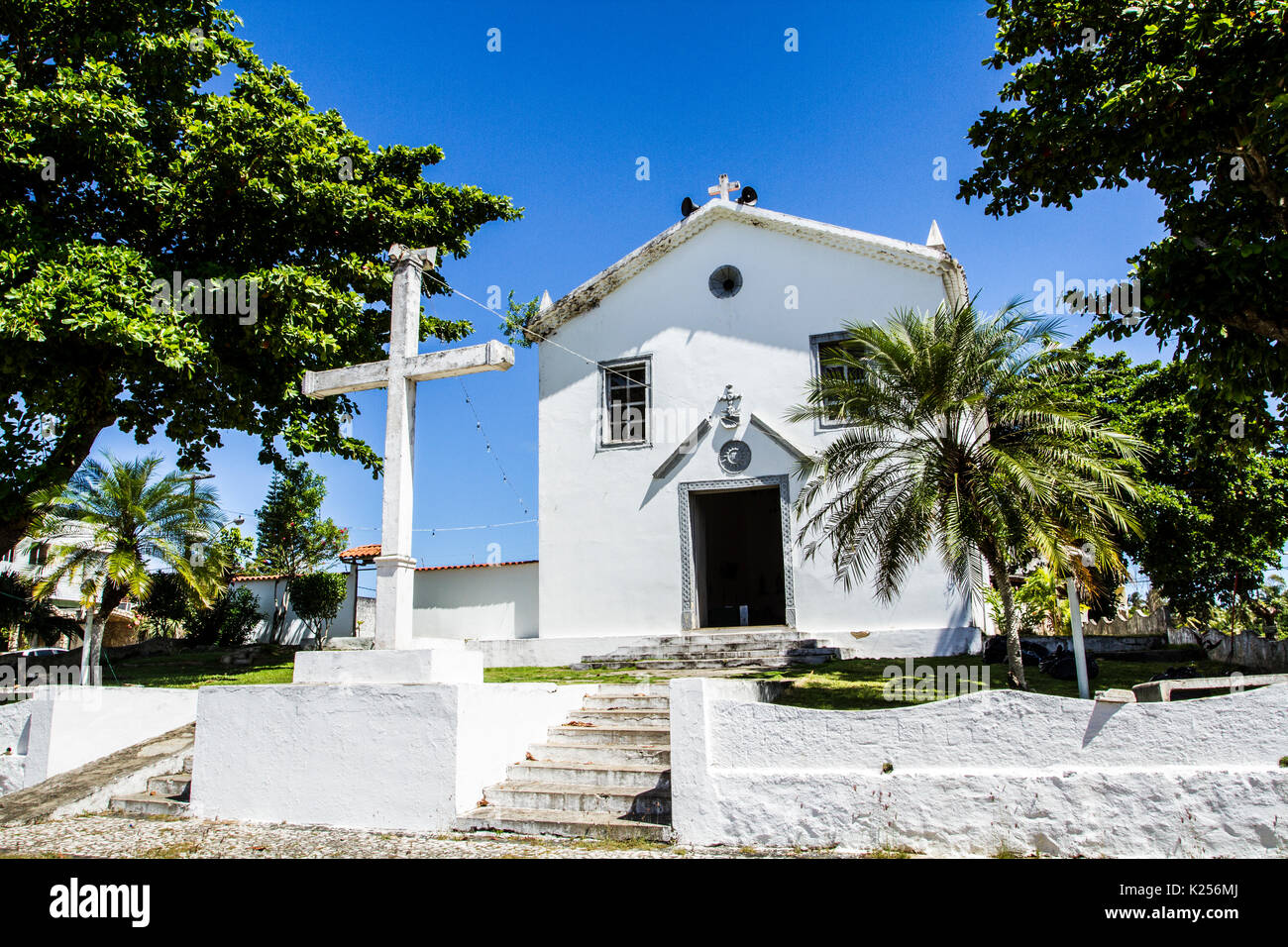 Nossa Senhora da Escada Church, at Olivenca district. Ilheus, Bahia, Brazil. Stock Photo