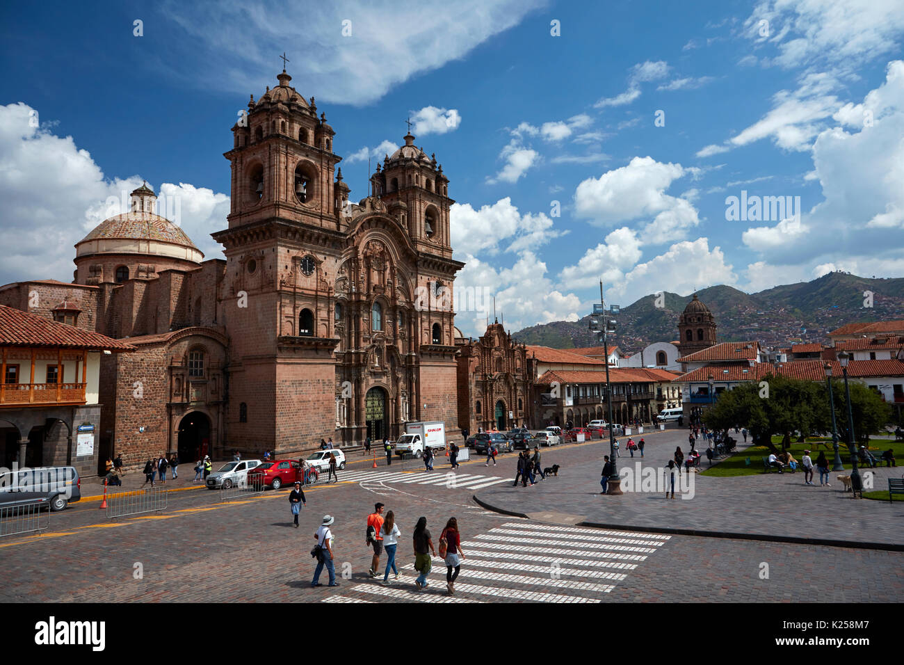 Iglesia de la Compania (built 1605-1765), Plaza de Armas, Cusco, Peru, South America Stock Photo