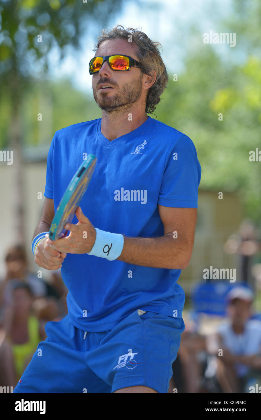 Moscow, Russia - July 20, 2014: Alessandro Calbucci of Italy in the final  match against Brazil during ITF Beach Tennis World Team Championship. Italy  Stock Photo - Alamy