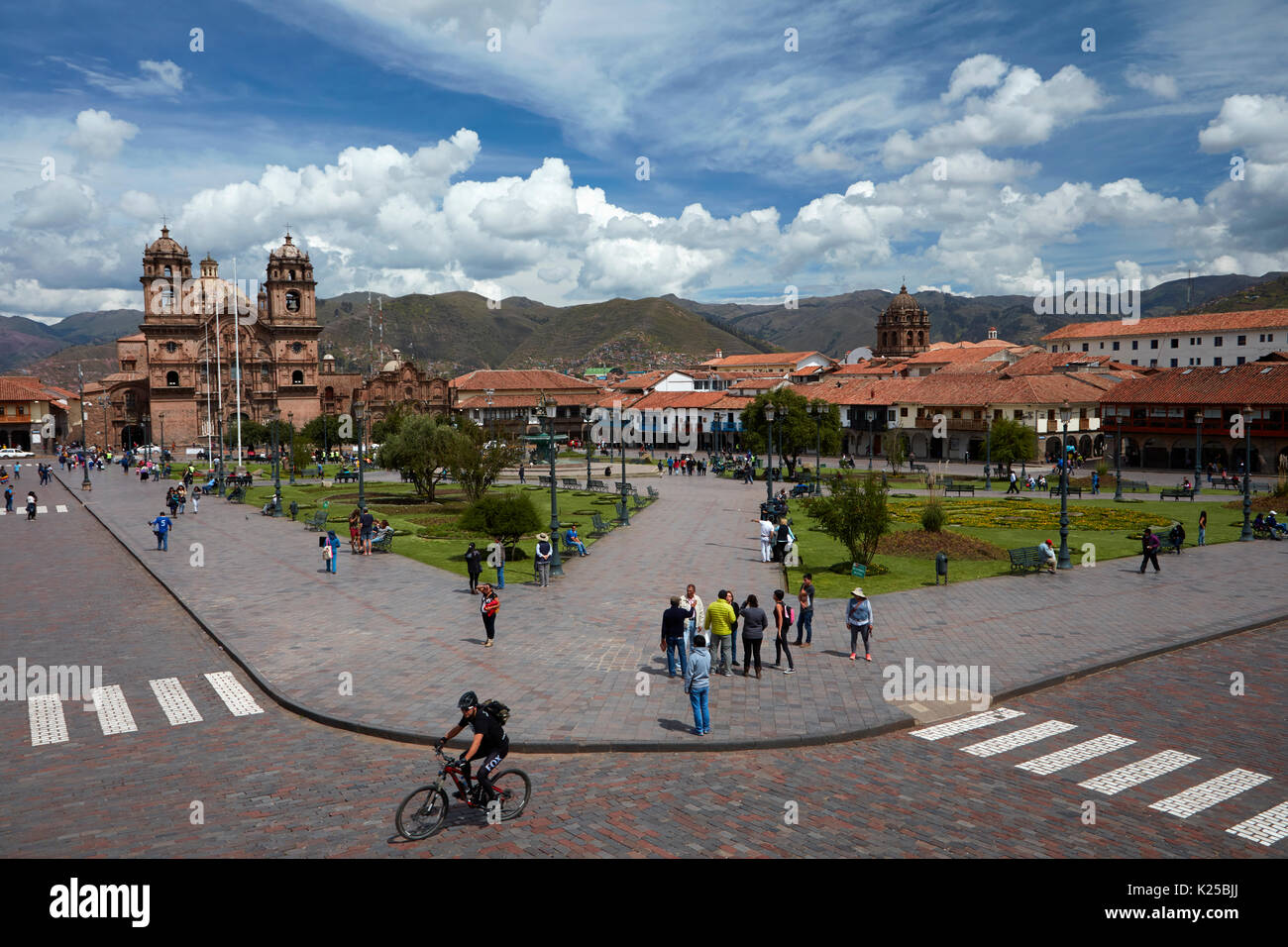 Iglesia de la Compania and Plaza de Armas, Cusco, Peru, South America Stock Photo