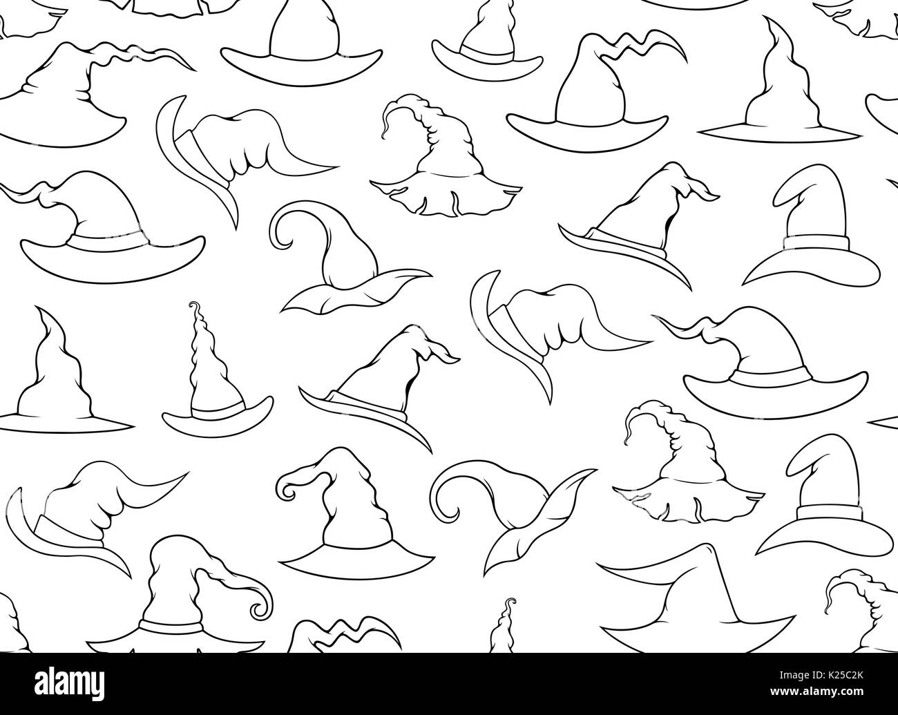 Seamless witch hats isolated on white Stock Vector Image & Art - Alamy