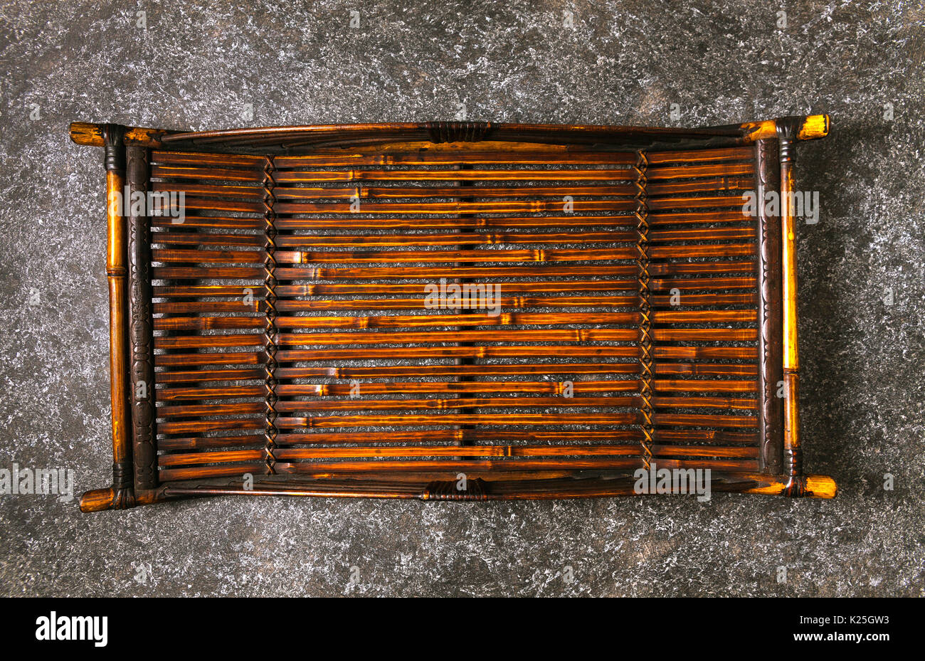 Original antique bamboo tray Stock Photo