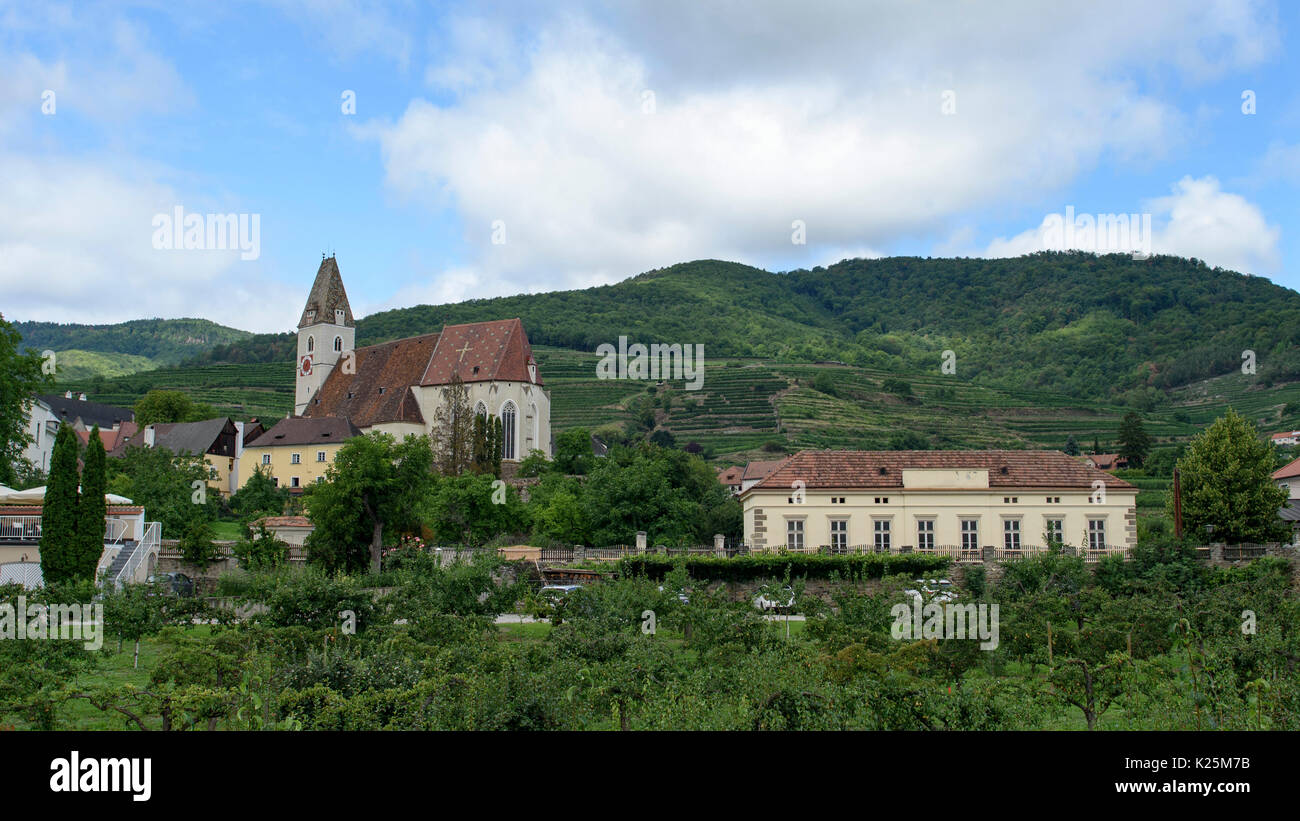 View of Spitz, Austria in the UNESCO World Heritage area Wachau Valley. Stock Photo