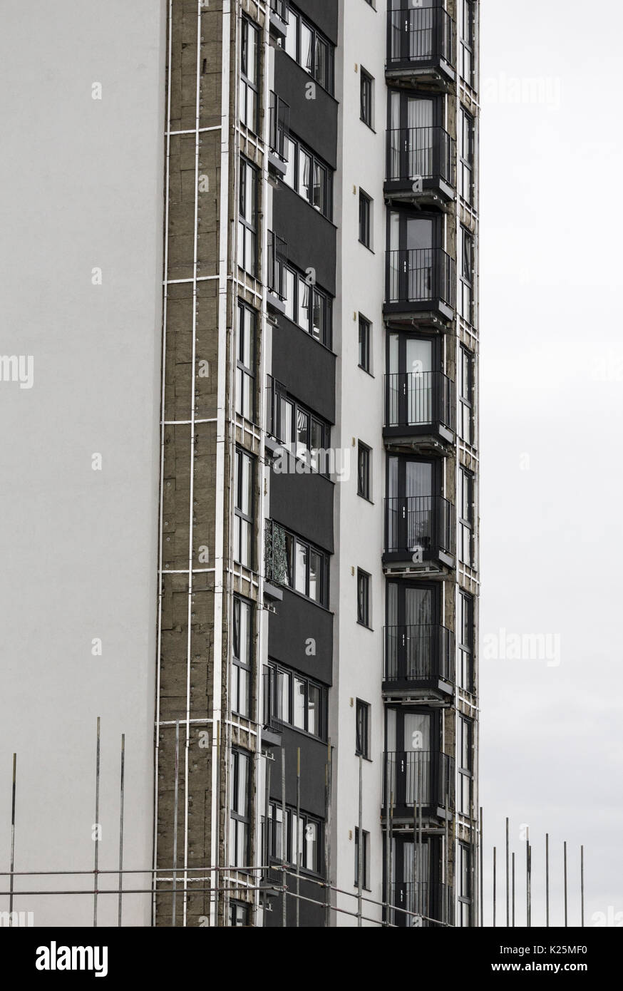 UK Cladding being removed from tower blocks at Kennedy Gardens in