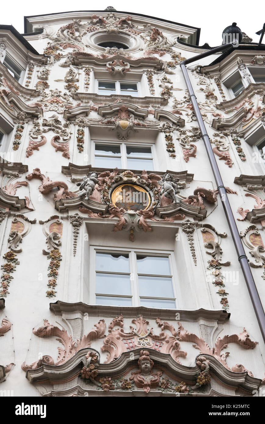 The facade of the Helbling House, Innsbruck, Austria Stock Photo