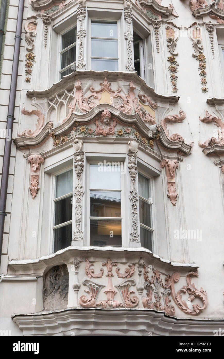 The facade of the Helbling House, Innsbruck, Austria Stock Photo