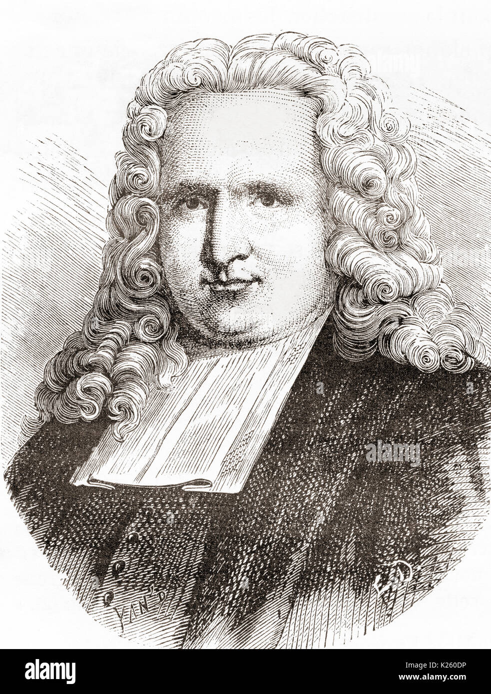 Pieter van Musschenbroek, 1692 – 1761. Dutch scientist. From Les Merveilles  de la Science, published 1870 Stock Photo - Alamy