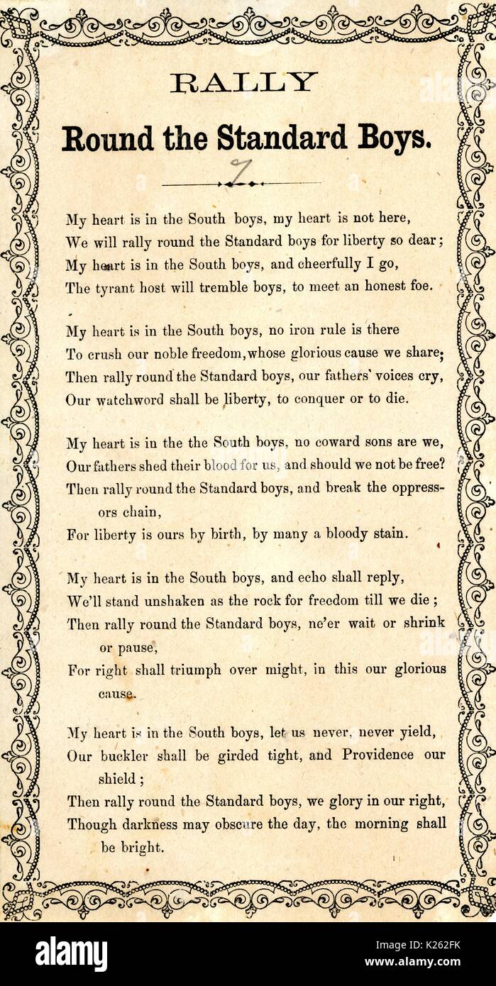 Broadside from the American Civil War, entitled 'Rally Round the ...