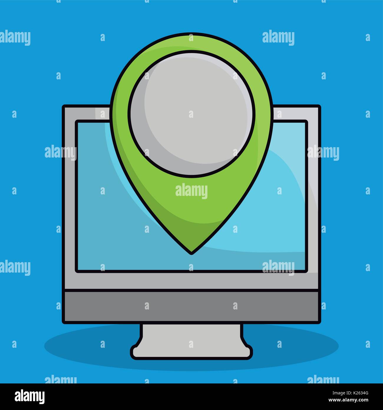 location pin and computer icon Stock Vector Image & Art - Alamy