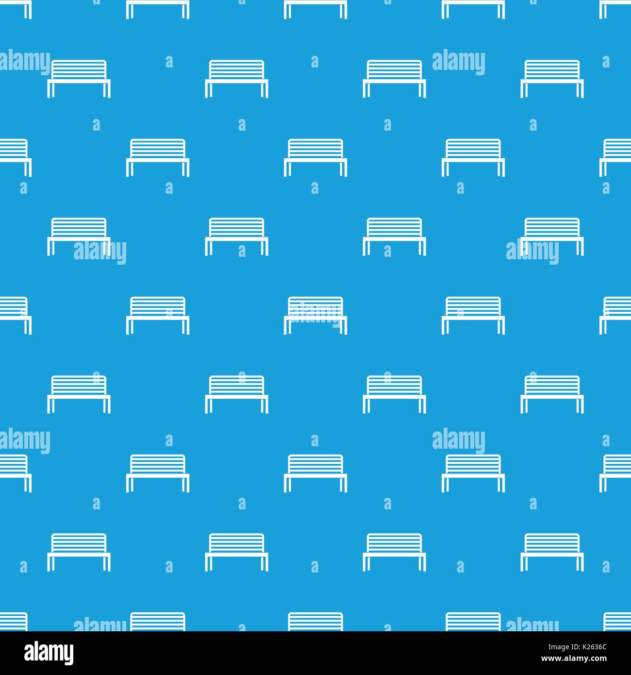 Bench pattern seamless blue Stock Vector