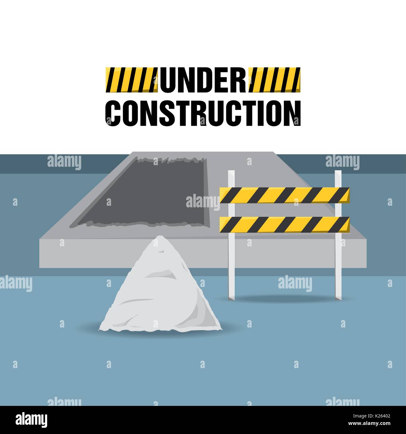 flat under construction concept with concrete Stock Vector Image & Art ...