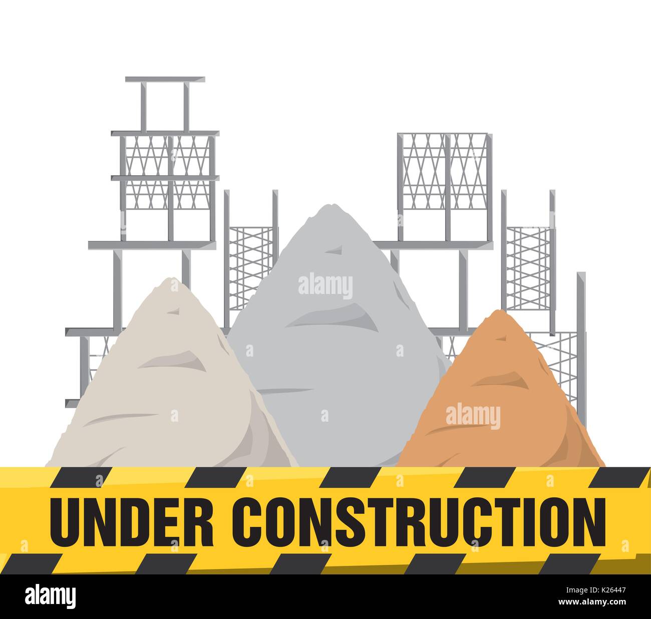 flat under construction warning and concrete Stock Vector Image & Art ...