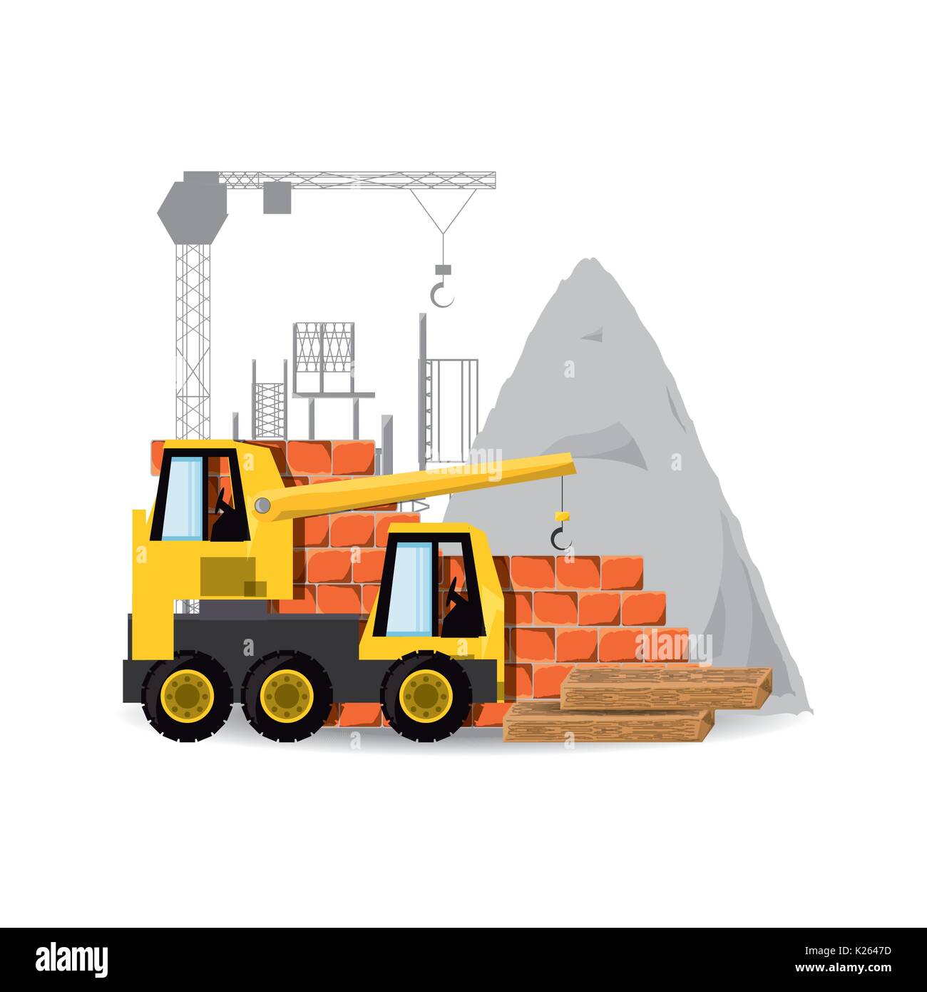crane under construction concept Stock Vector Image & Art - Alamy