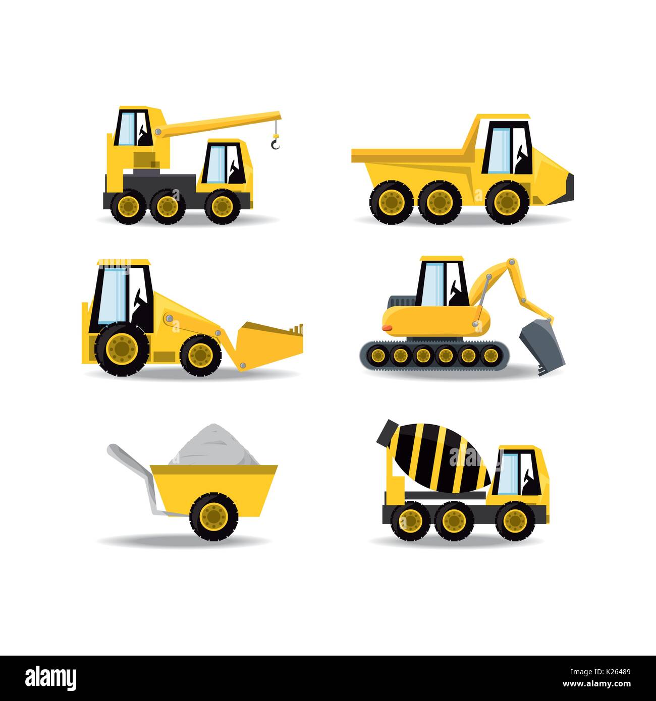 flat icons under construction truck Stock Vector Image & Art - Alamy