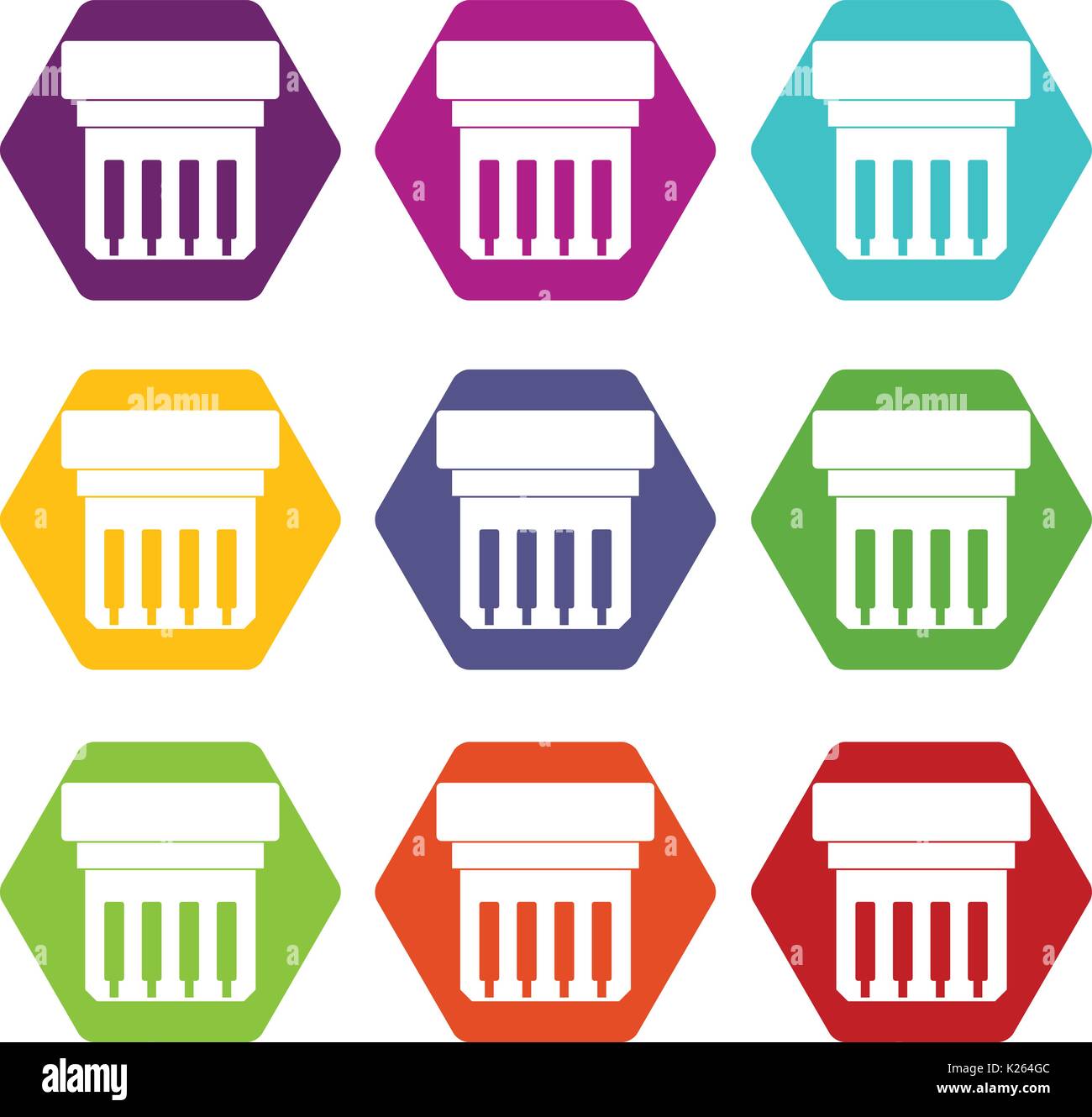 Electronic circuit board icon set color hexahedron Stock Vector Image ...