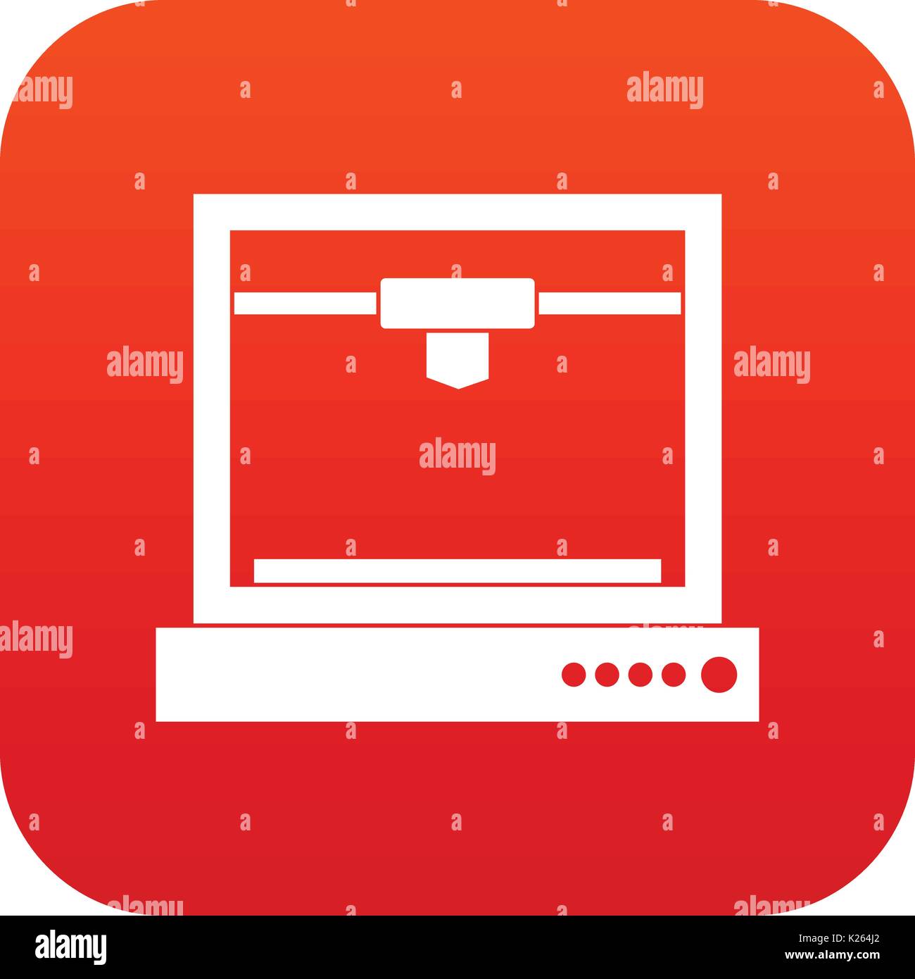 3d printer model icon digital red Stock Vector Image & Art - Alamy