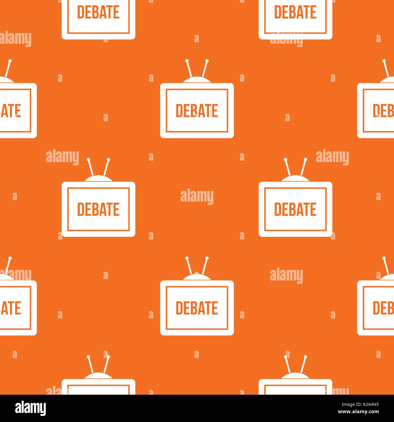 TV with the Debate inscription pattern seamless Stock Vector