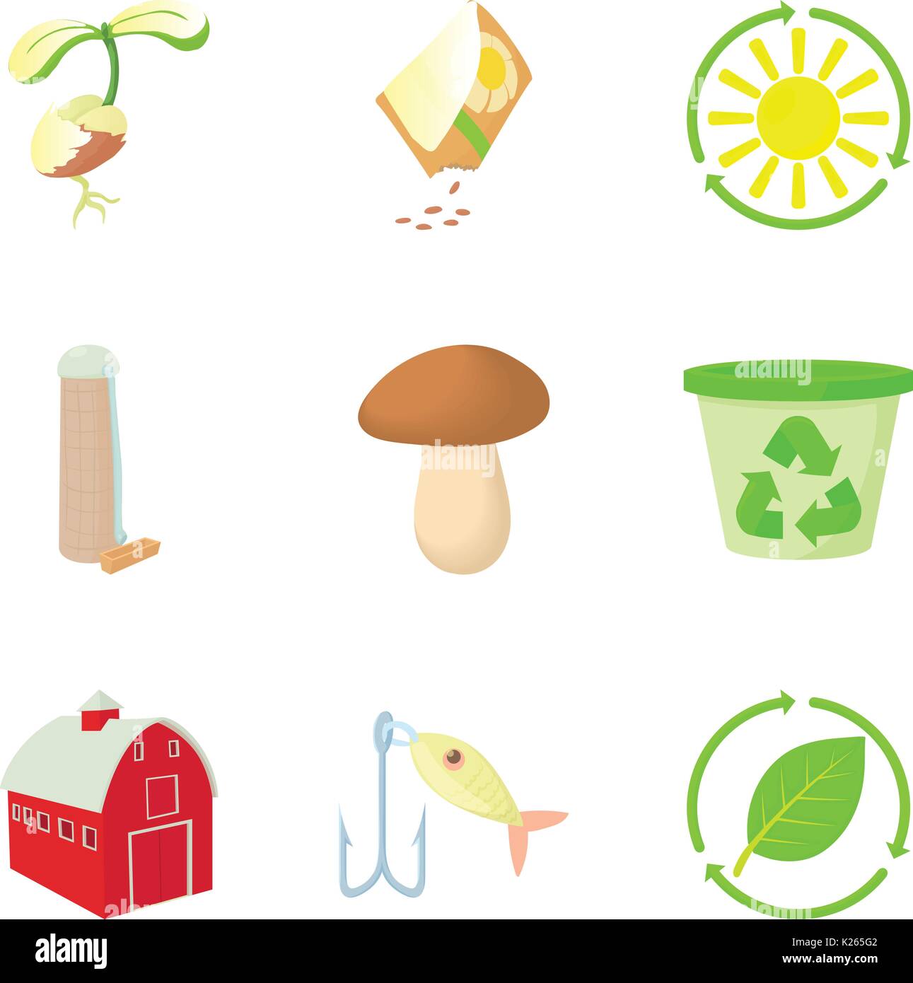 Sow icons set, cartoon style Stock Vector Image & Art - Alamy