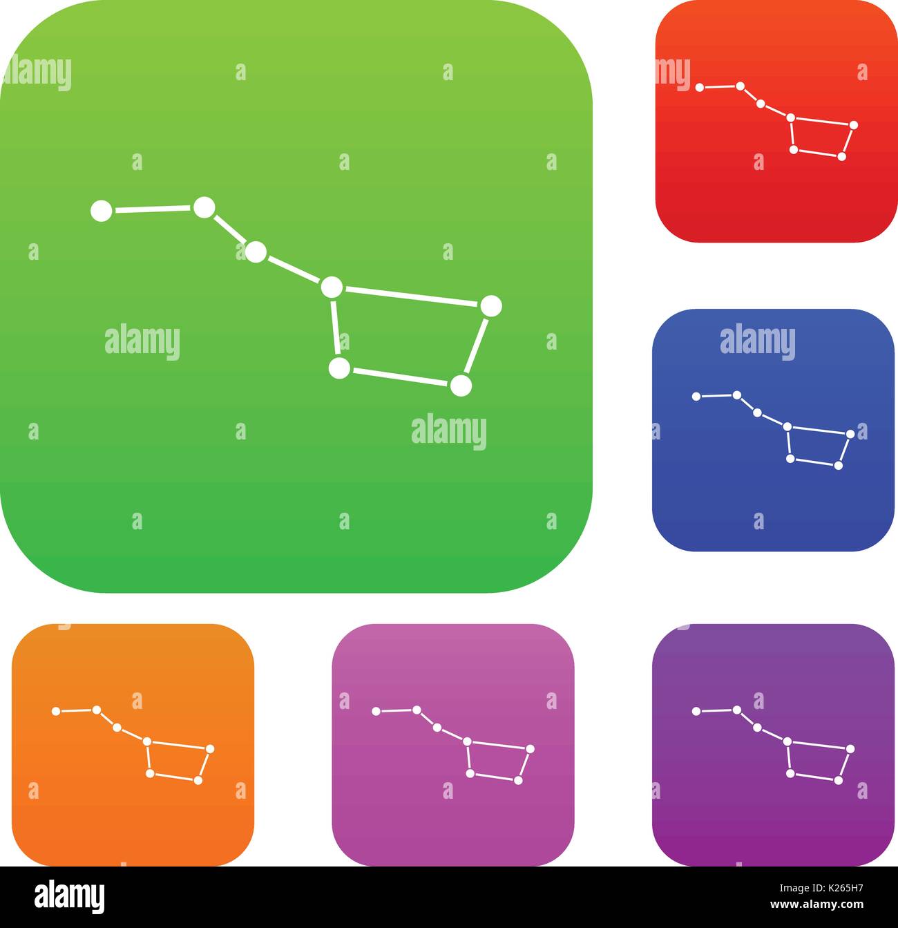 The Great Bear constellation set collection Stock Vector
