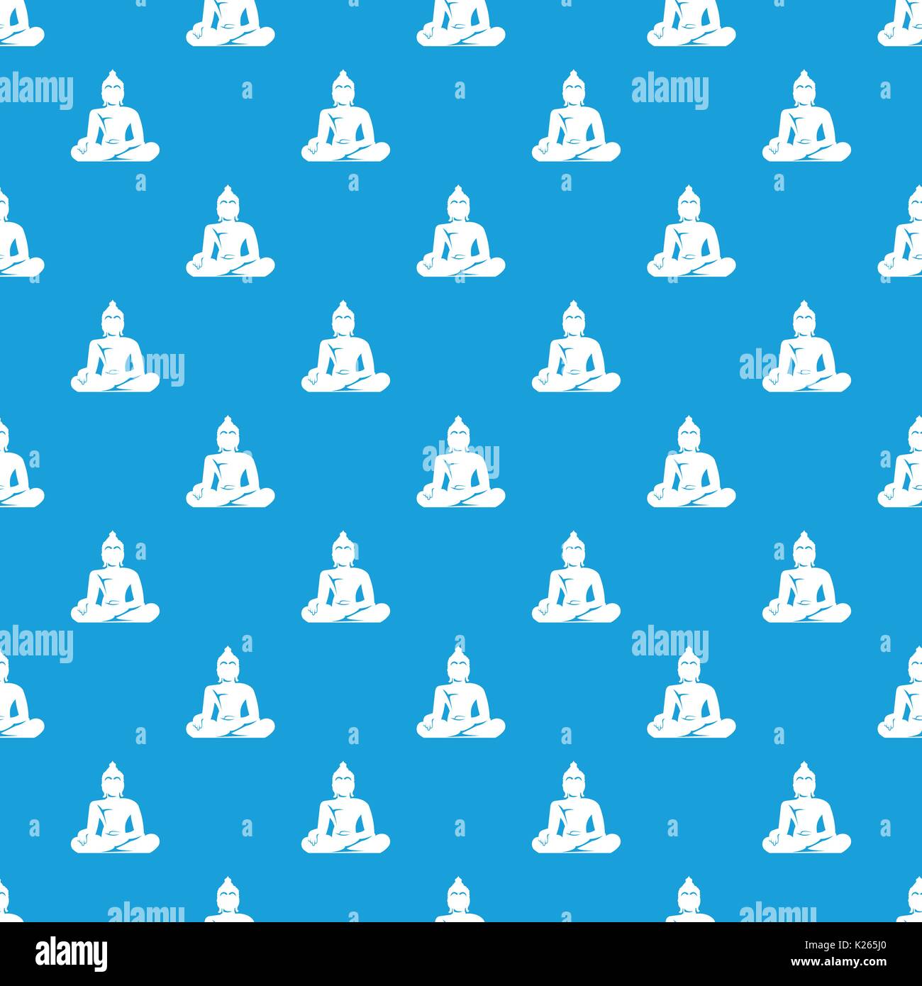 Statue of Buddha sitting in lotus pose pattern seamless blue Stock ...