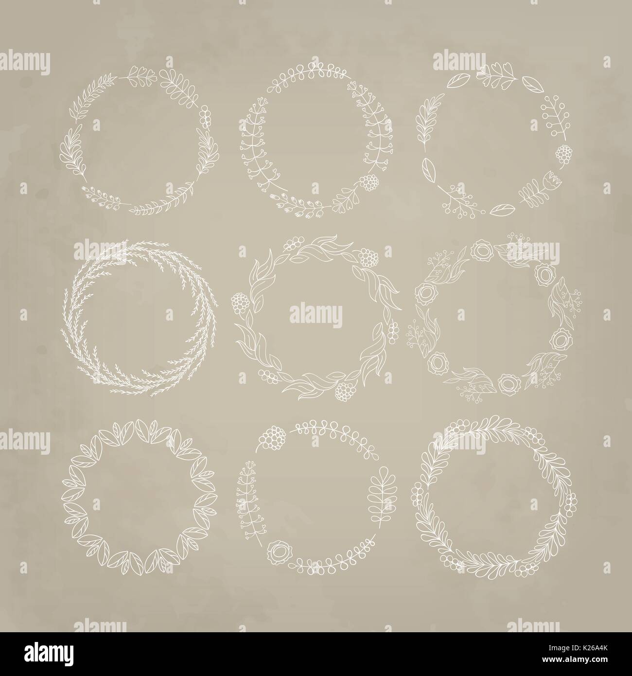Vector floral wreaths collection . Stock Vector