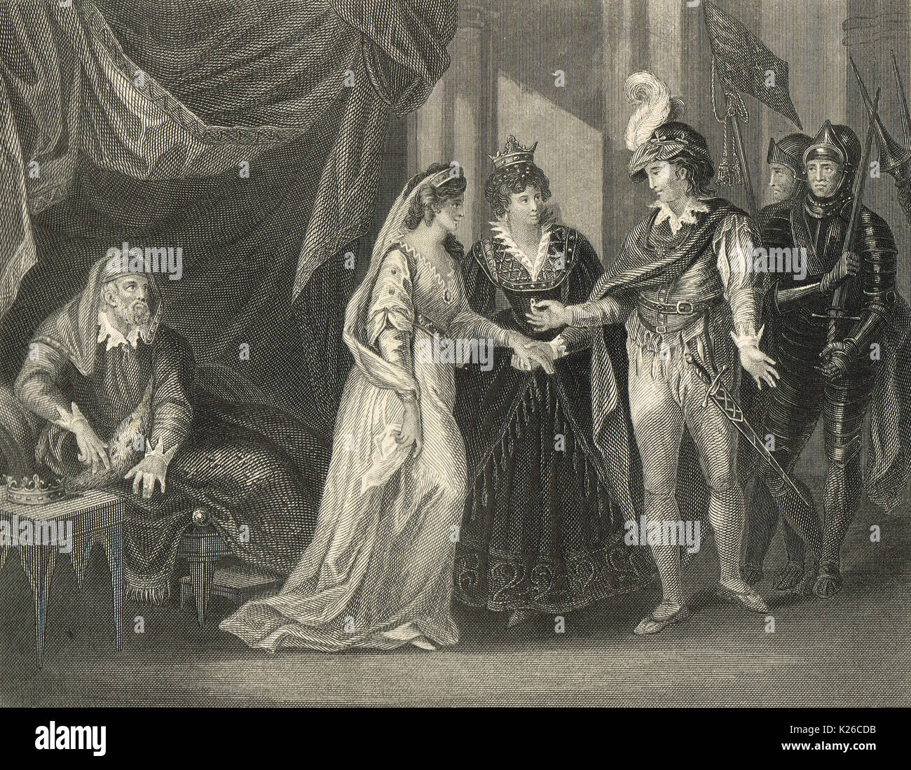 Conclusion of The Treaty of Troyes, Henry V and Catherine of Valois, 21 May 1420 Stock Photo