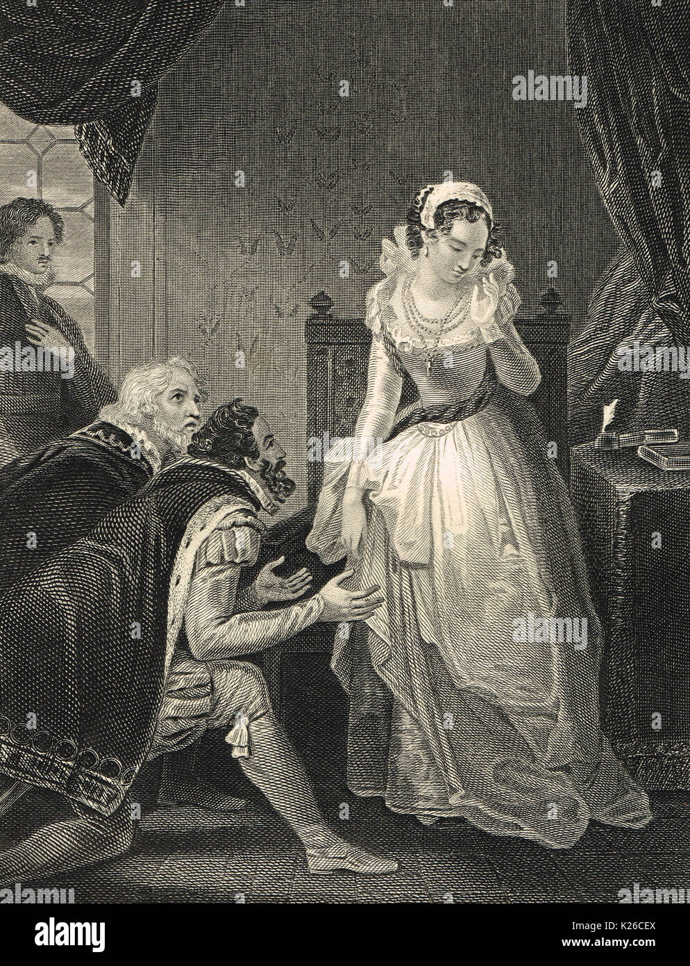 Lady Jane Grey declining the English crown, 1553 Stock Photo