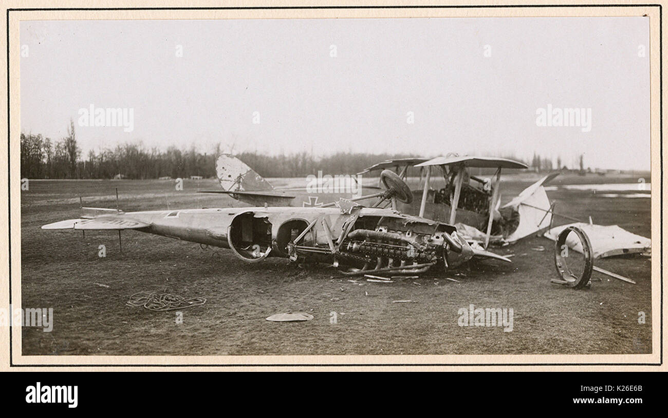 Two damaged German aircraft fuselages Stock Photo