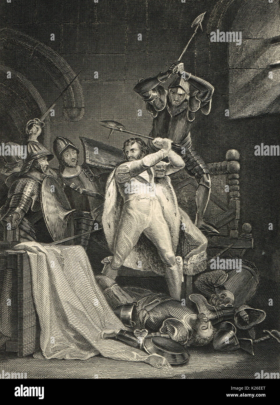 Death of King Richard II, circa 1400 Stock Photo