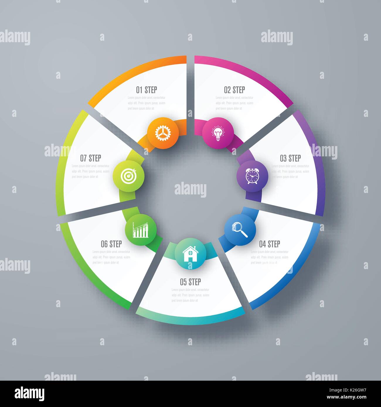 Infographics template 7 options with circle Stock Vector Image & Art ...