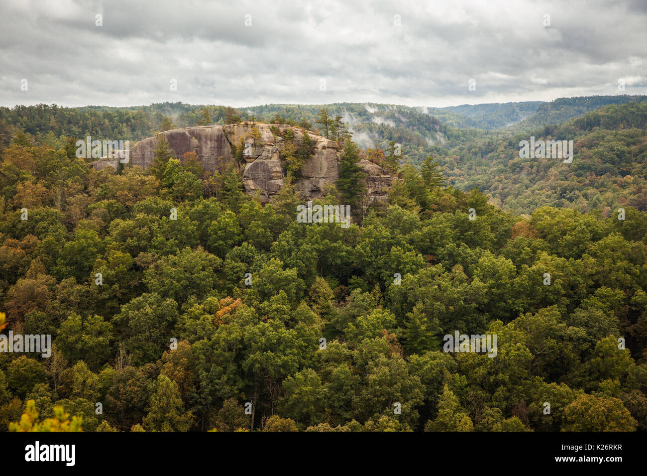 Half Moon Rock as seen from Chimney Top Overlook in Kentucky's red