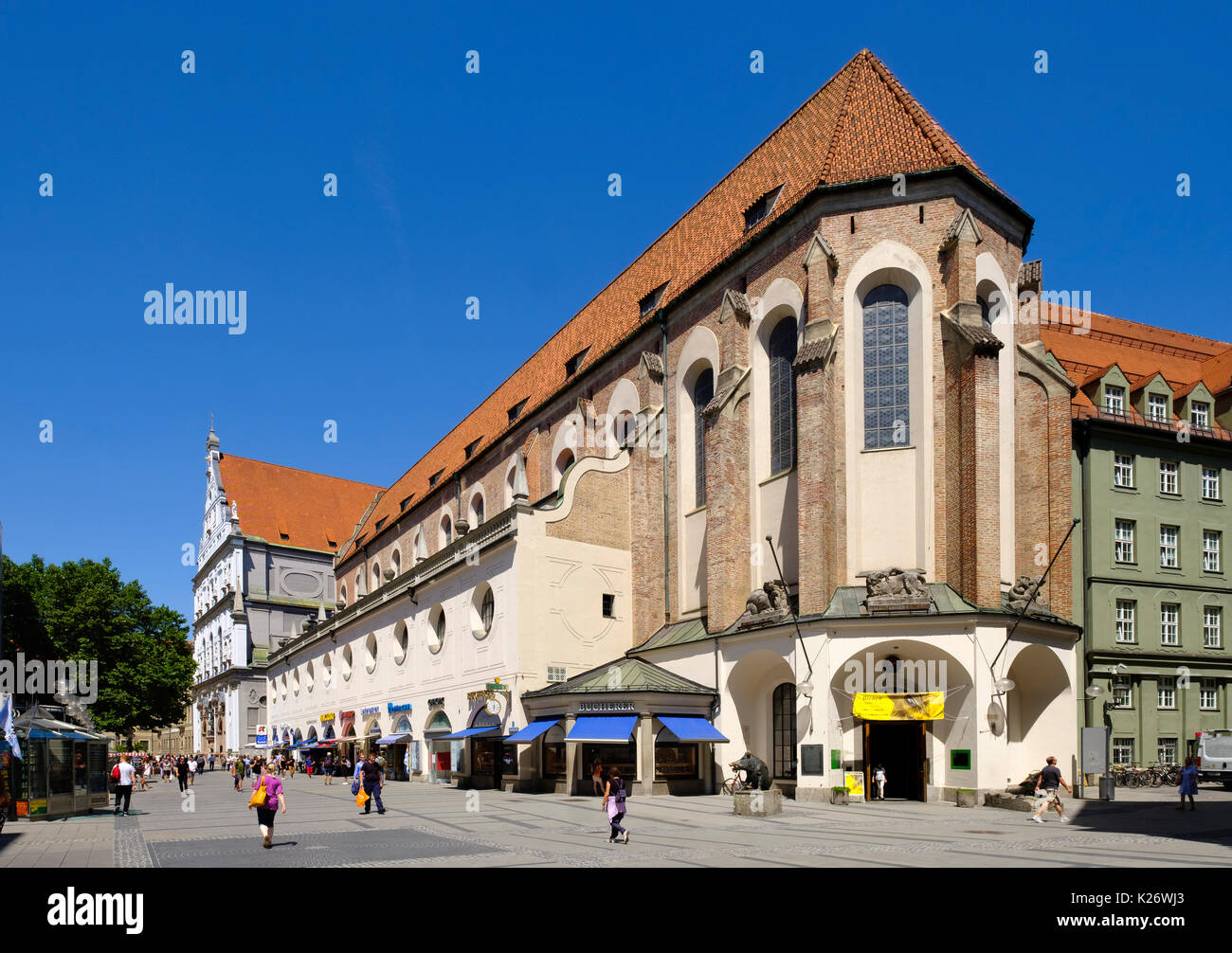 German Hunting and Fishing Museum in the former Augustine Church, Neuhauser Strasse, old town, Munich, Upper Bavaria, Bavaria Stock Photo