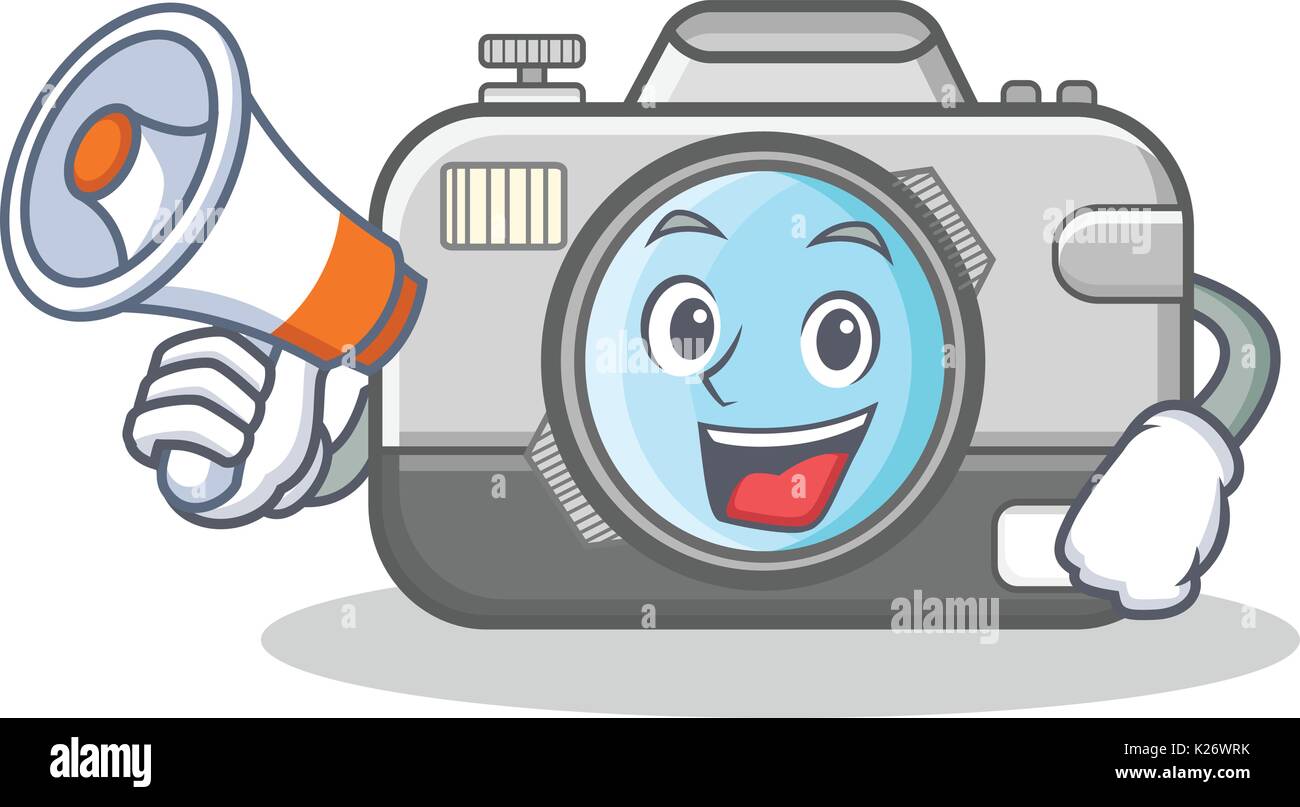With megaphone photo camera character cartoon Stock Vector Image & Art ...
