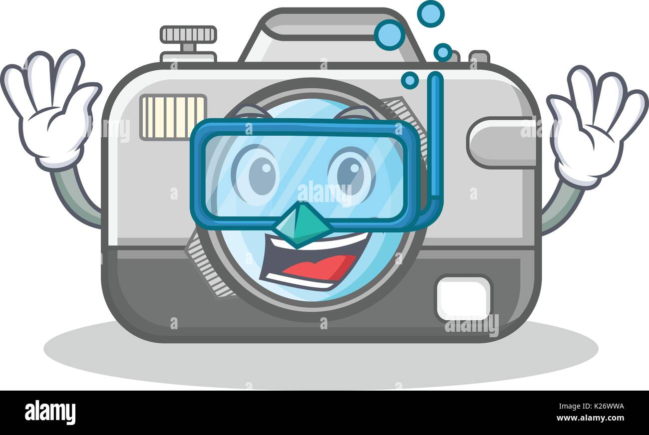 Diving photo camera character cartoon Stock Vector Image & Art - Alamy