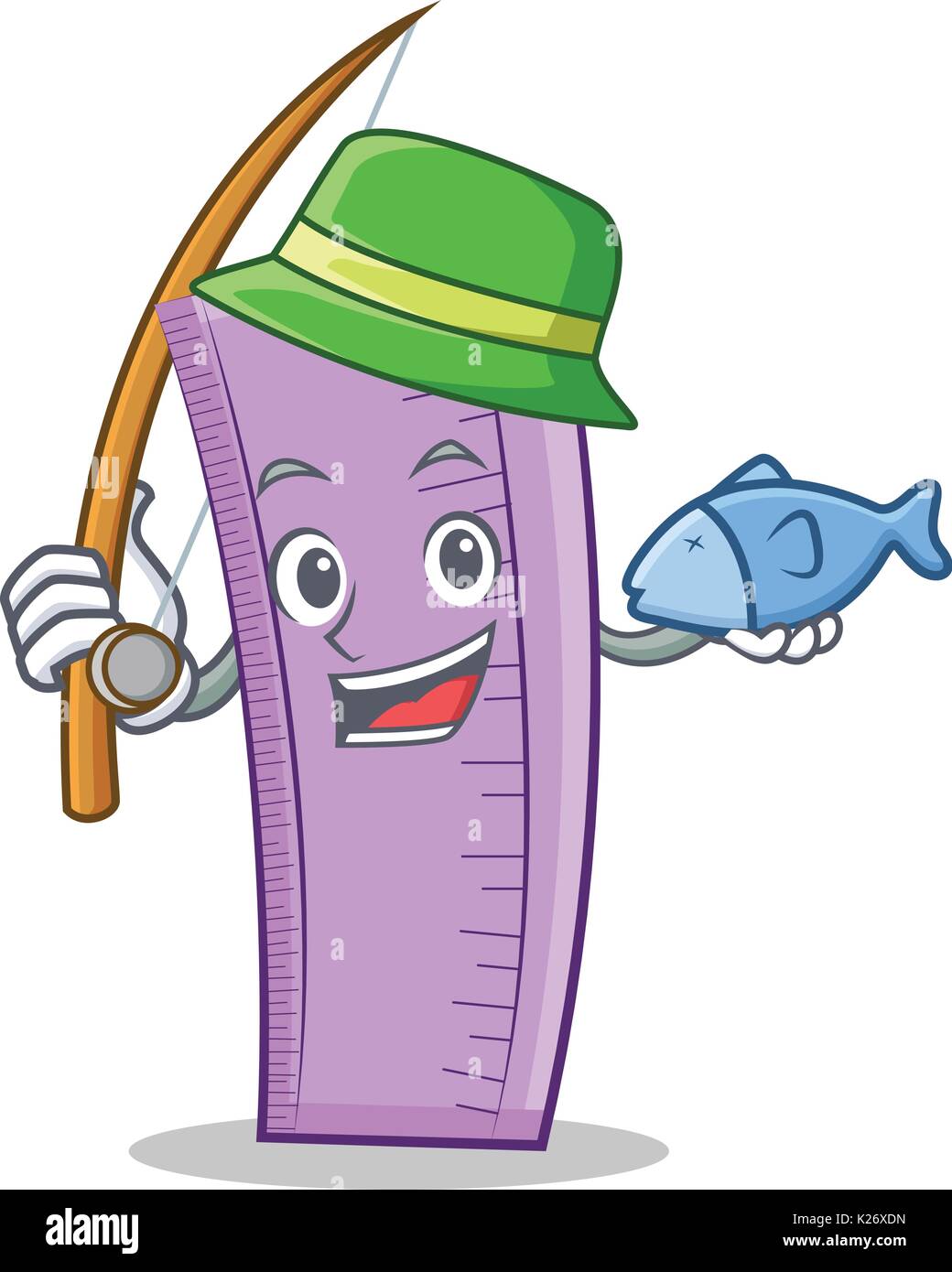 Fishing ruler character cartoon design Stock Vector Image & Art - Alamy