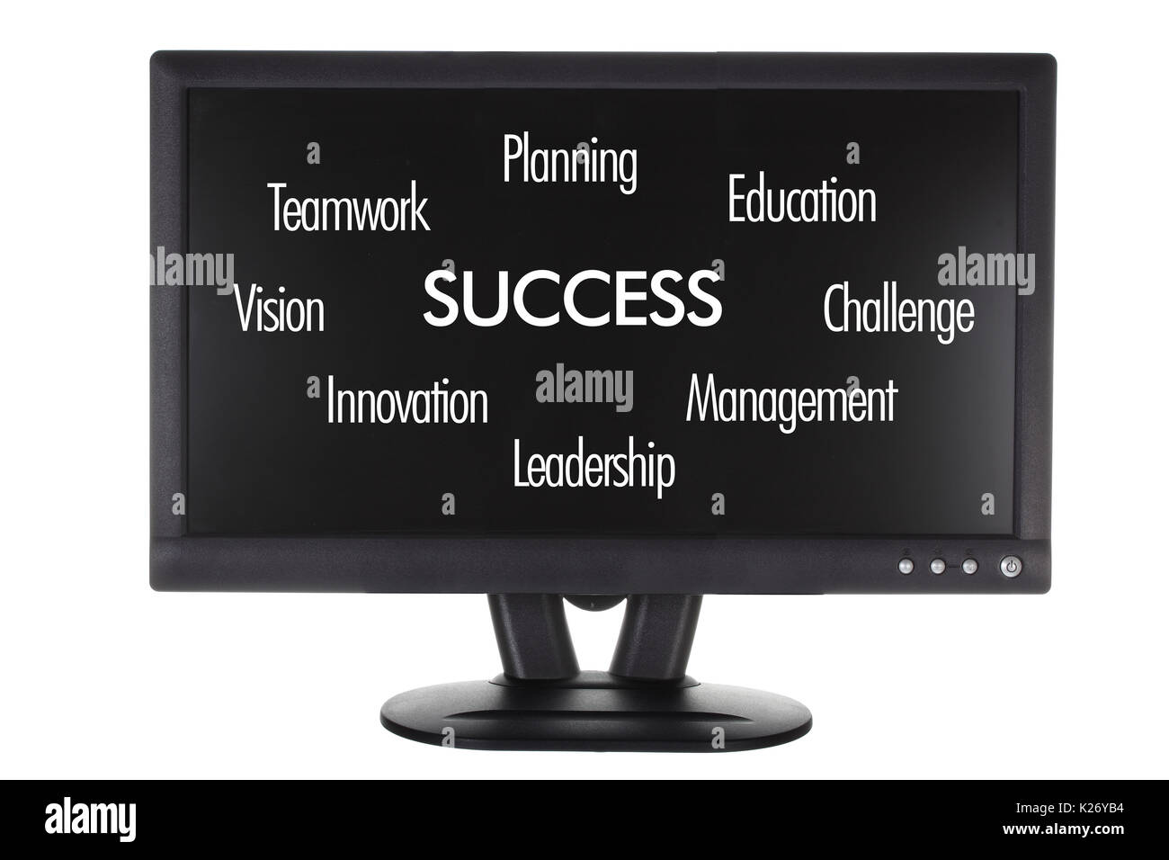 Monitor with Words of Inspiration on White Background Stock Photo Alamy