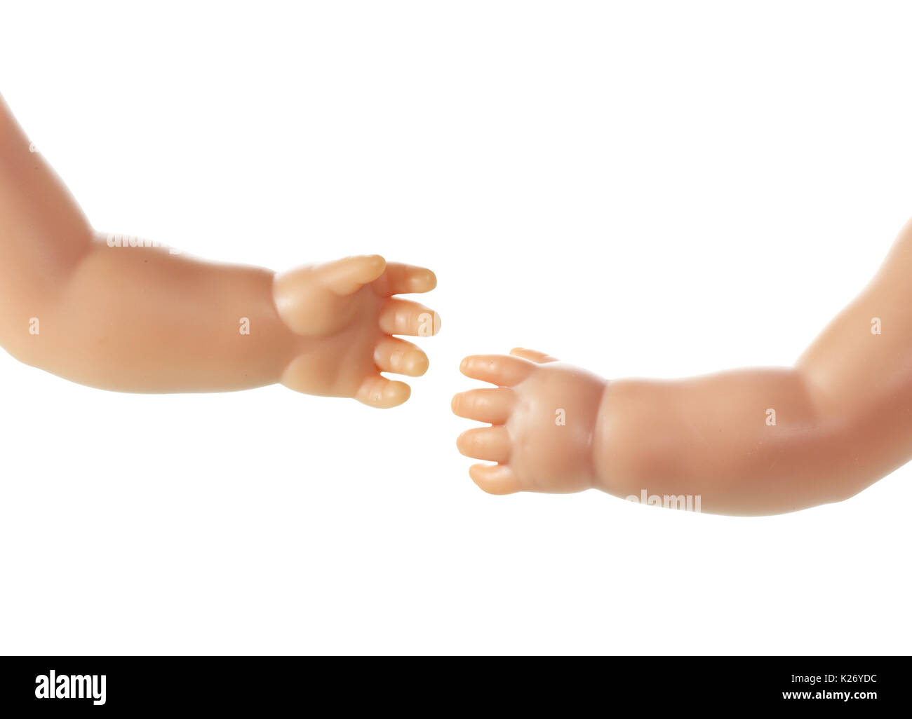 Doll Hands on White Background Stock Photo