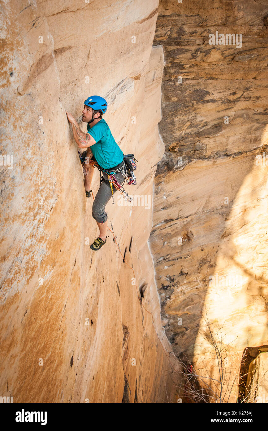 Rock climber climbing trad traditional hires stock photography and
