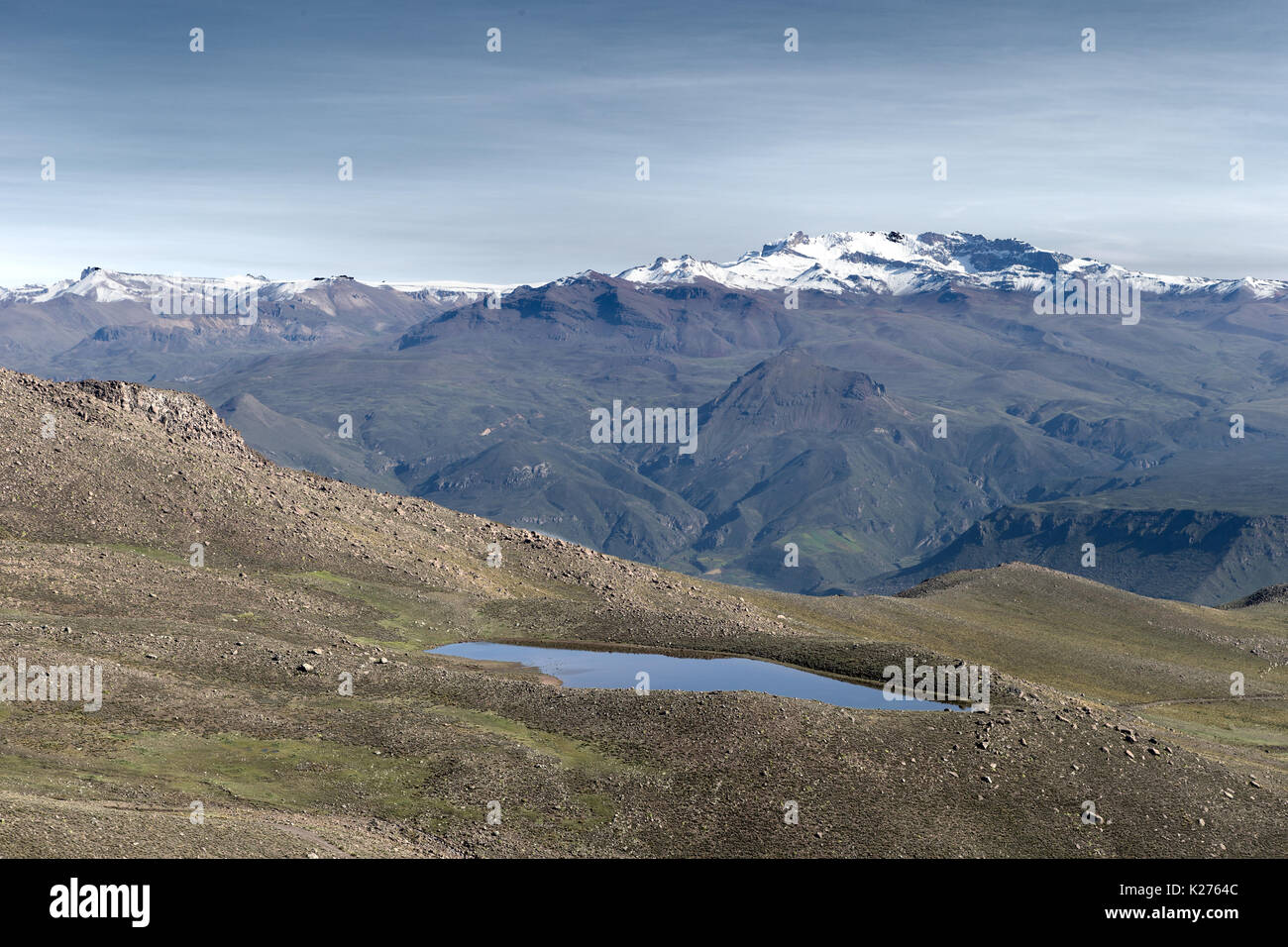 Mirador de los Andes (Andes Lookout point) Patapampa Peru Stock Photo