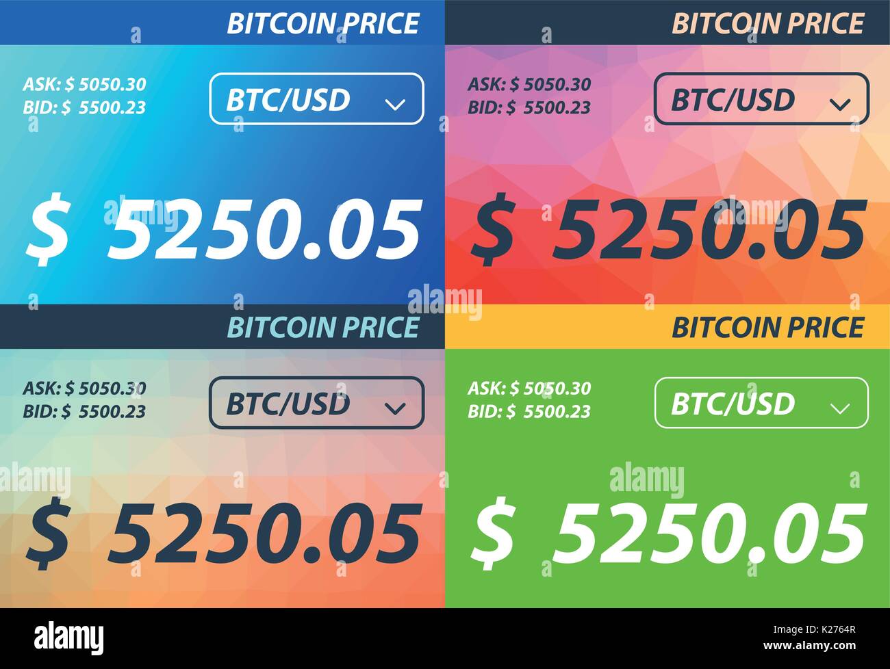 Set Bitcoin price banner Stock Vector Image & Art Alamy