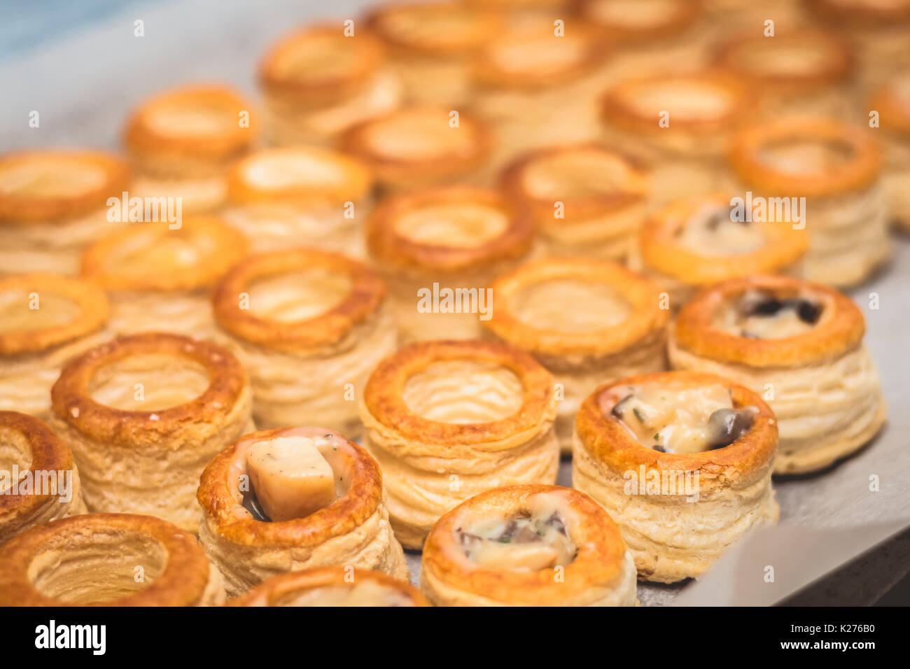 cook prepares smalls french Puff Pastry Shell Stock Photo Alamy