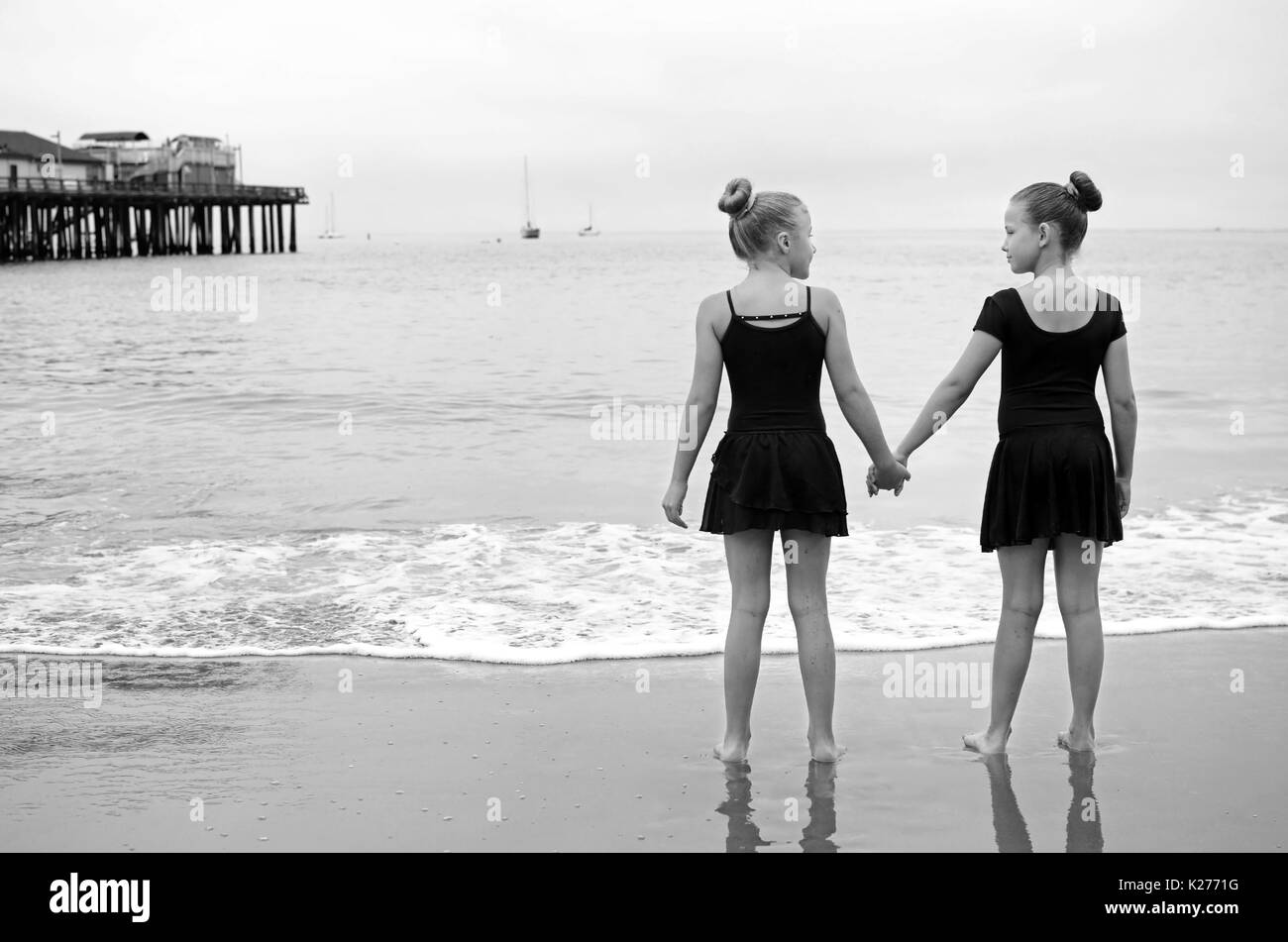 Best friends on beach Stock Photo Alamy