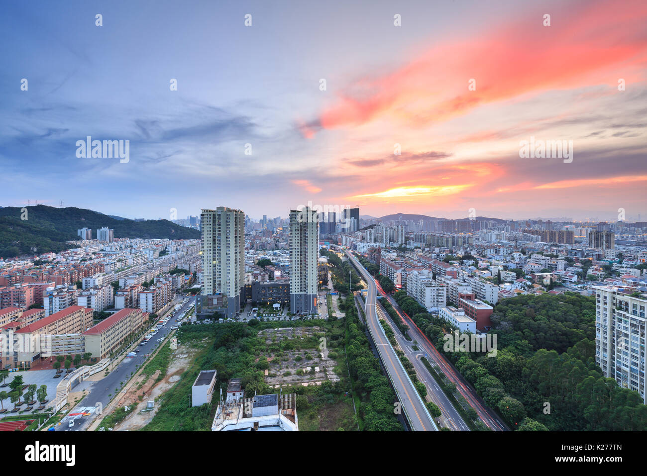 Xiamen East Mountain Villa Sunset Stock Photo