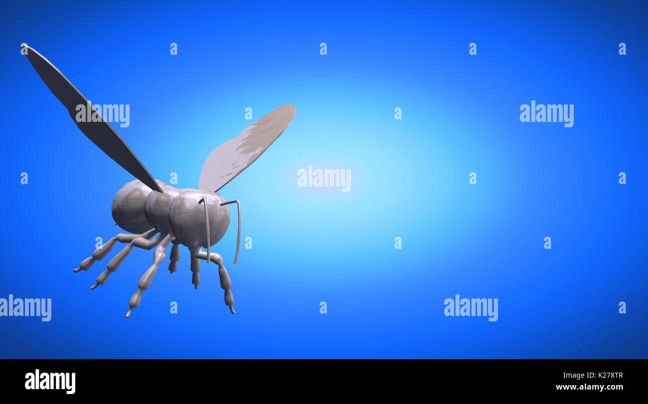 3d rendering of a reflective bee insect on a background Stock Photo - Alamy