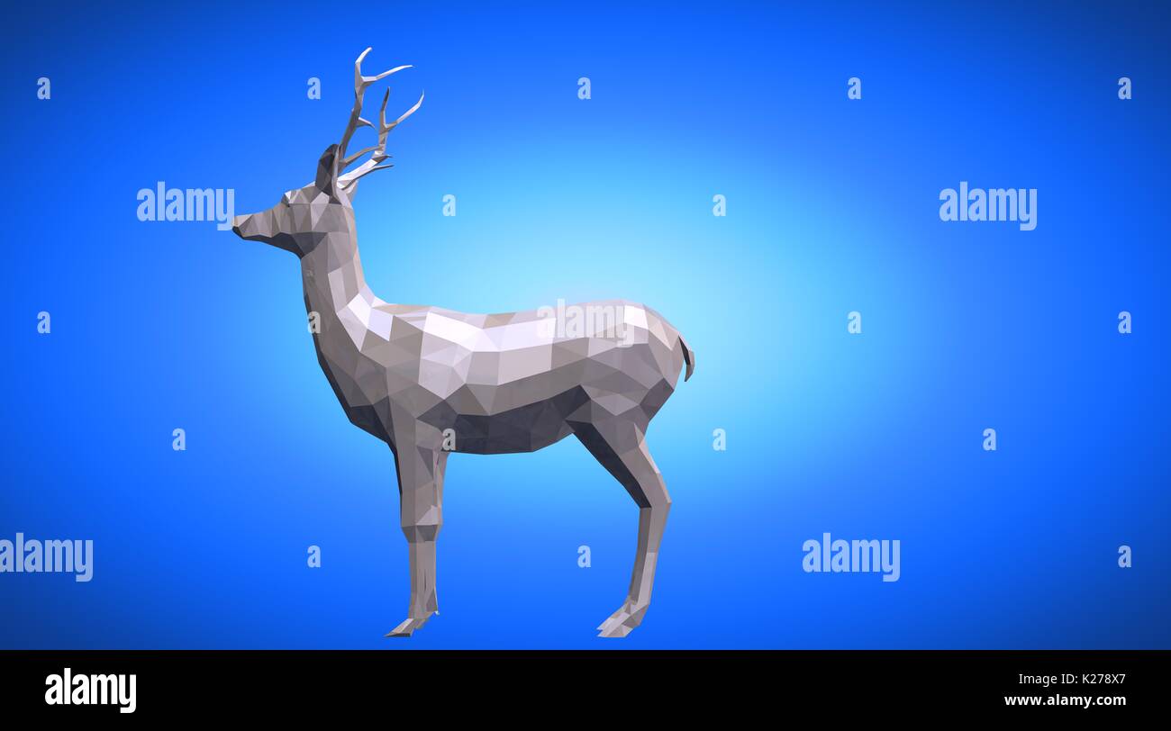 3d rendering of a reflective deer animal with beautiful horns Stock Photo -  Alamy