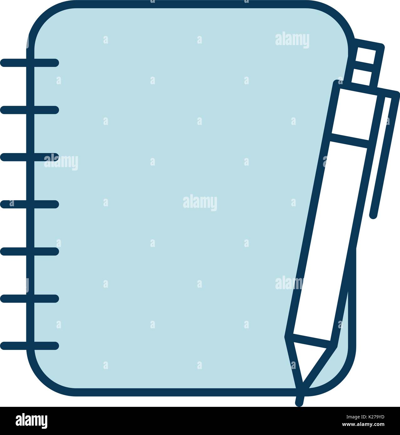notebook with office pen isolated icon Stock Vector Image & Art - Alamy