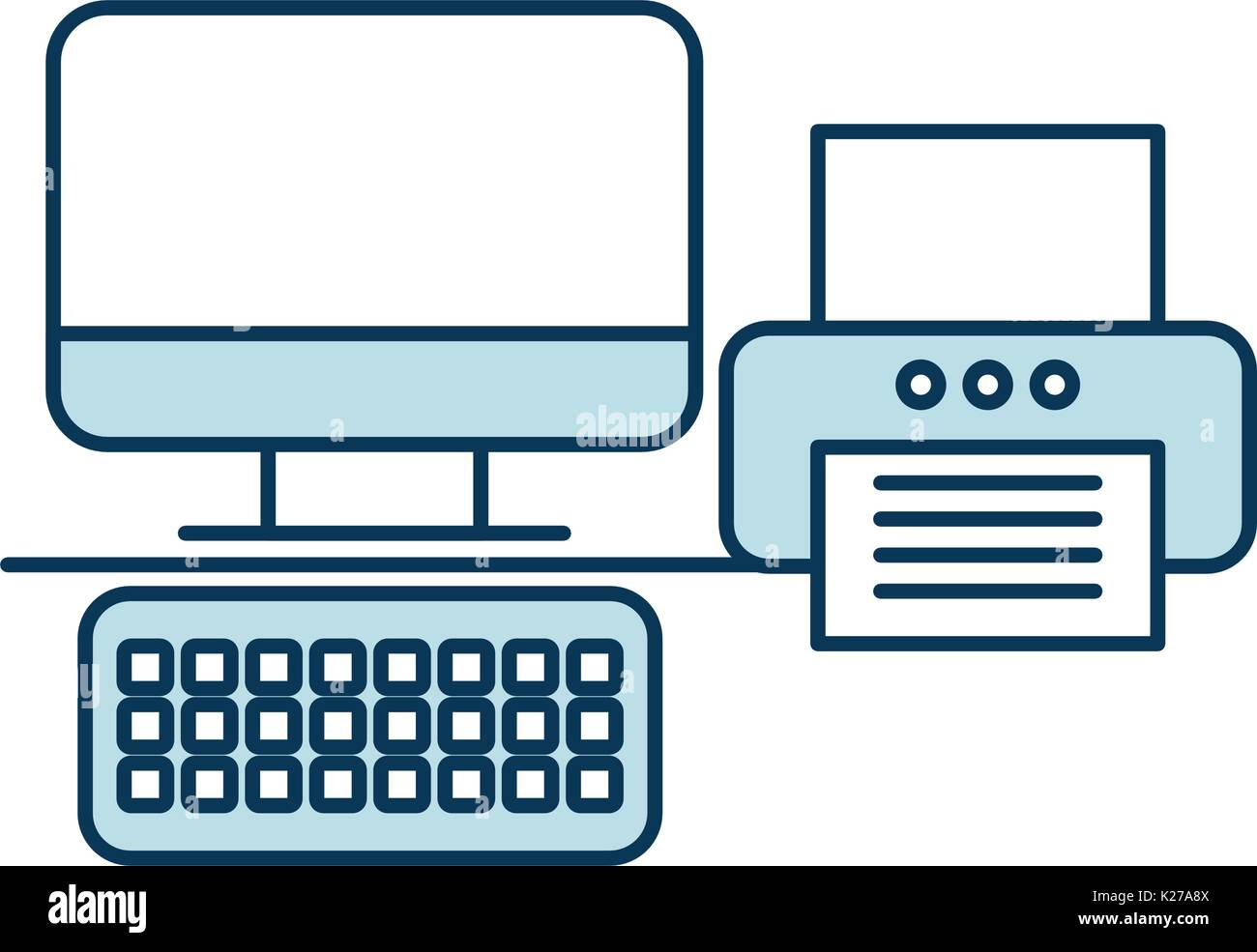 office printer with computer Stock Vector Image & Art - Alamy