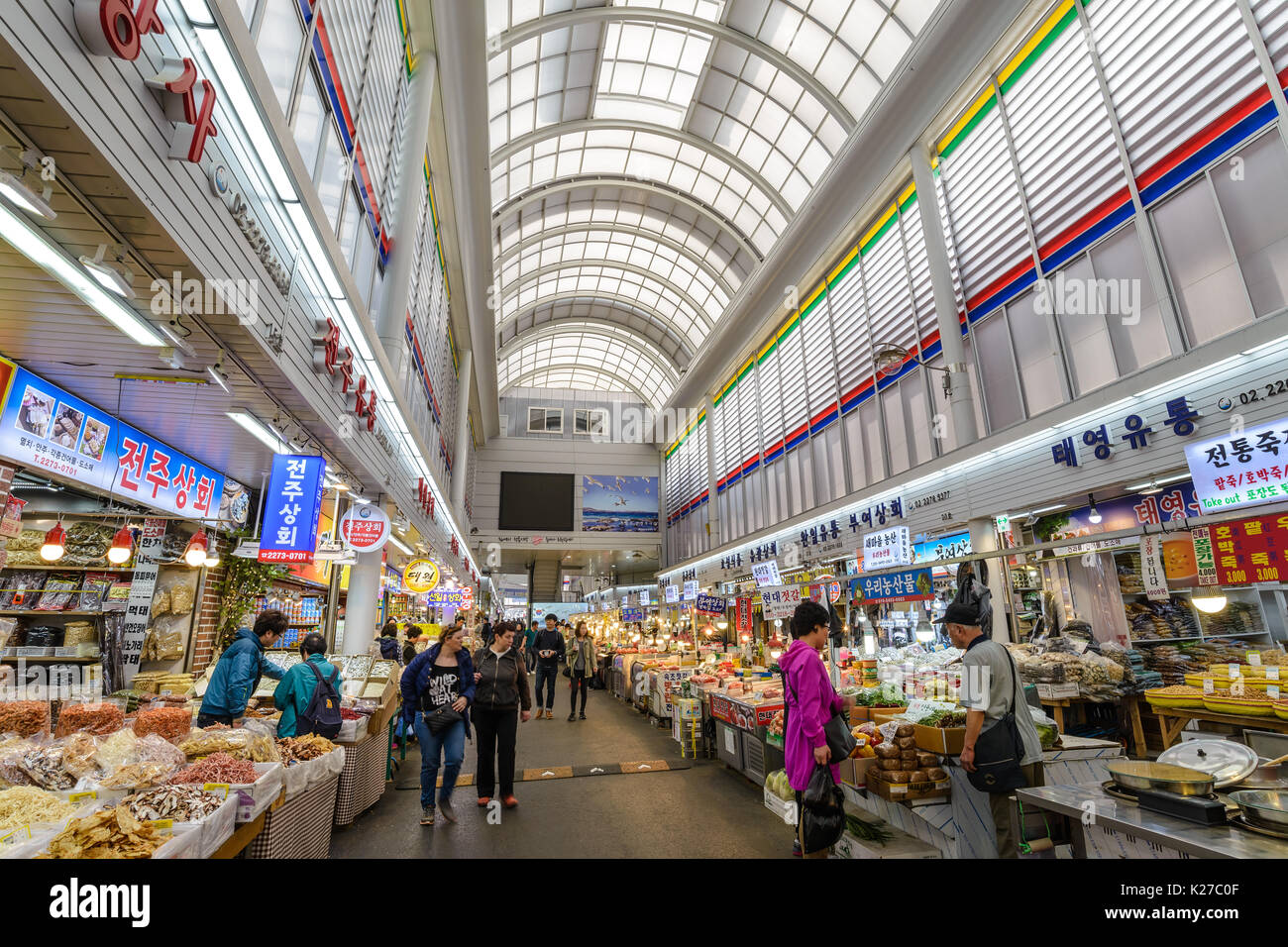 MYEONGDONG, SEOUL, KOREA APRIL 2,2016 People shopping at Jungbu