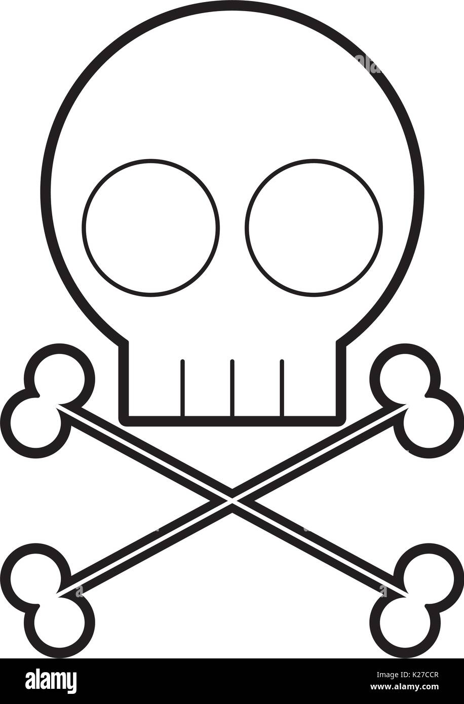 skull danger sign icon Stock Vector